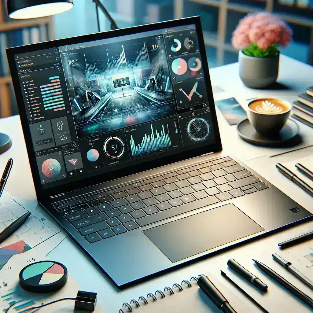 "HP ExpertBook P5 laptop showcasing its sleek design and advanced features, highlighted as the top choice for professional work use in the article 'HP ExpertBook P5 Deemed Best for Work Use'."